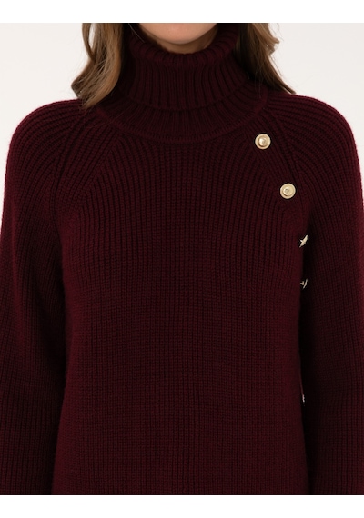 Pierre Cardin Kadın Vişne Kazak /triko 50310923-vr223 Vişne