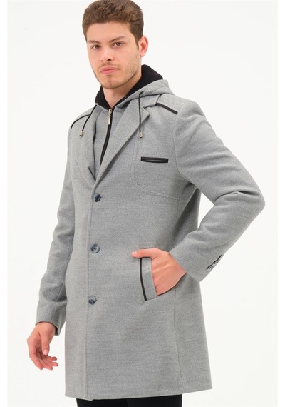Dewberry Plt8371 Dewbrry Erkek Palto-Gri-Gri
