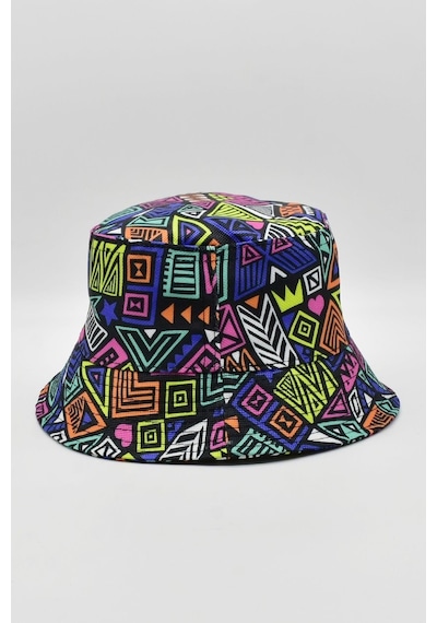 Desenli Kova Balıkçı Şapka Bucket Hat Siyah - Standart Siyah