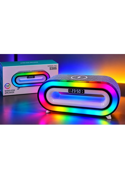 O-kam Ok-s306 Rgb Işıklı Bluetooth Hoparlör Kablosuz Şarj Özellikli Dijital Çalar Saat 7 Renk Ambiyans Işığı Usb Aux Sd Kart Destekli Masa Lambası O-kam Ok-s306 Rgb Işıklı Bluetooth Hoparlör Kablosuz Şarj Özellikli Dijital Çalar Saat 7 Renk Ambiyans Işığı Usb Aux Sd Kart Destekli Masa Lambası