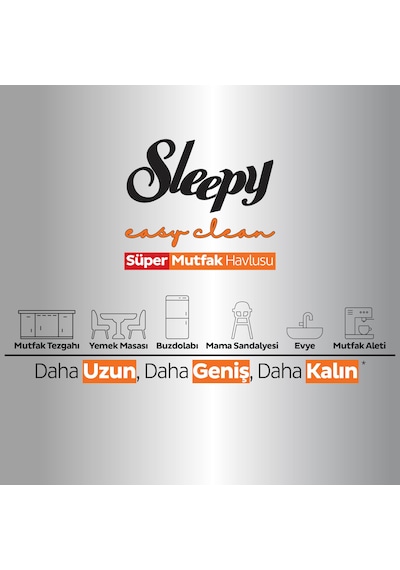Sleepy Easy Clean Süper Yüzey Temizlik Mutfak Havlusu&mendili Portakal Yağlı 50 Yaprak Beyaz