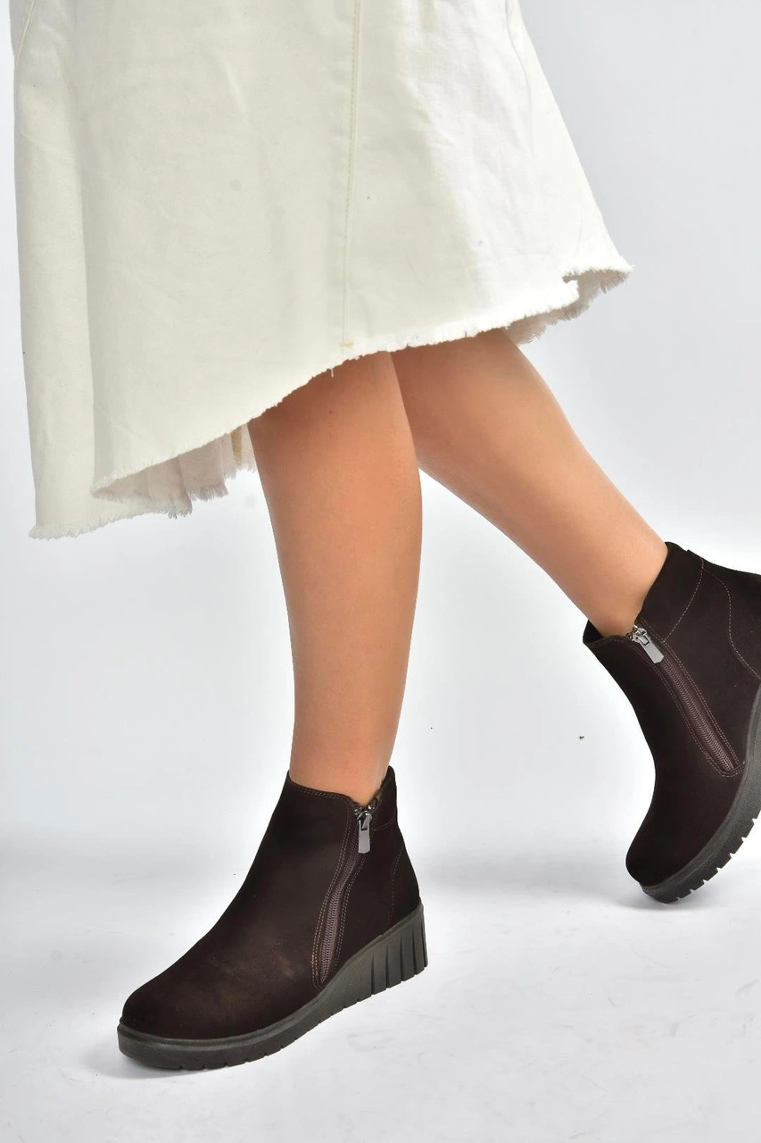 Fox Shoes V324800402 Kahverengi Hakiki Deri Süet Kadın Bot Kahverengi-süet