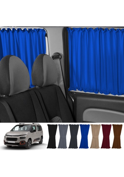Pandami Citroen Berlingo 2.nesil 2008-2018 Uyumlu Mavi Raylı Oto Perde Takımı