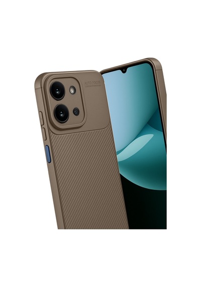 Redmi 15c 4g Auto Focus Karbon Kapak - Kahverengi Bz8683140906450