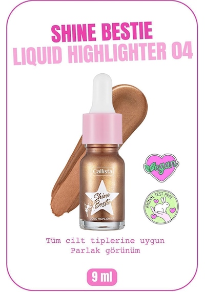 Callista Shine Bestie Highlighter Işıltılı Likit Aydınlatıcı - 04 Sunset Pixie