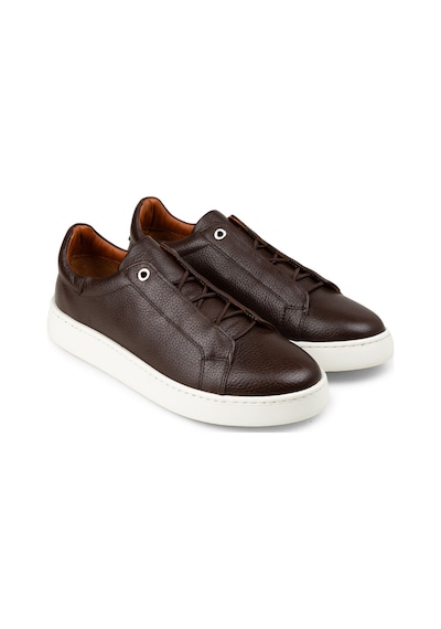 Deery Erkek Hakiki Deri Kahverengi Gizli Bağcıklı Sneaker - 04444mkhve01