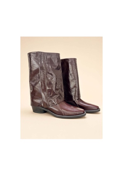 37brandshoes Koyu Bordo Deri Botlar Bordo Bordo