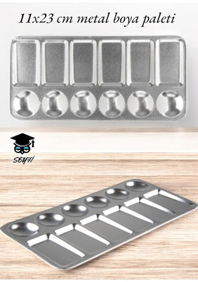 Metal Boya Paleti Dikdörtgen 11x23 Cm 12 Gözlü