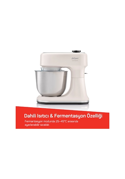 Arzum AR1190 Gastroart Stand Mikser 1500W 12 Hız Ayarı Dahili Tartı ve Fermentasyon Özelliği Krem