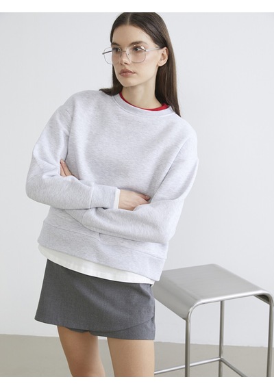 Lcw Vision Gri Bisiklet Yaka Kadın Kalın Sweatshirt