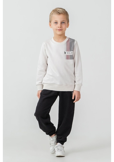 U.S. Polo Assn. Erkek Çocuk Baskılı Beyaz Uzun Kol Eşofman Takımı Us2613-c-v2 Us2613-c-v2