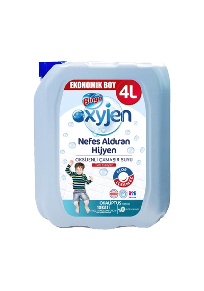 Bingo Oksijenli Çamaşır Suyu 4 Lt Limon Ve Okaliptus 2 Li 2'li Set