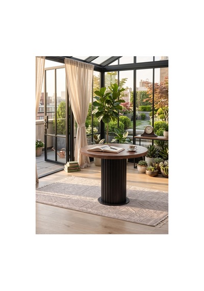 Aura Yuvarlak Bohem 90x90 Mdf Masa Masa Fiyatıdır Barok/siyah Barok/siyah