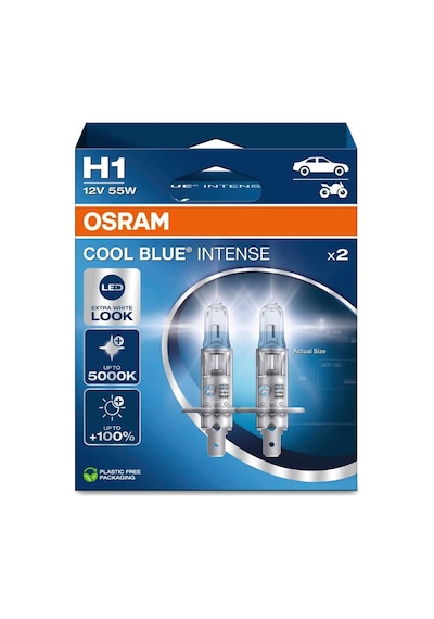 H1 Cool Blue Intense Far Lambası, 12v 55w, 5000k Led Beyaz Işık, 2'li Paket