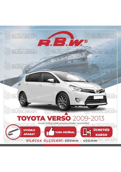 Rbw Toyota Verso 2009 - 2013 Ön Muz Silecek Takımı
