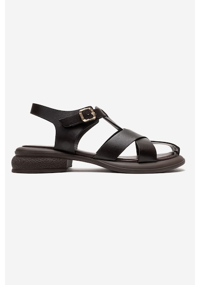 Luvishoes Guıdo Kahverengi Hakiki Deri Kadın Sandalet Kahverengi