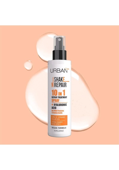 Shake N Repair 10-in-1 Onarıcı Etkili Durulanmayan Saç Bakım Spreyi, 200 Mililitre, Vegan