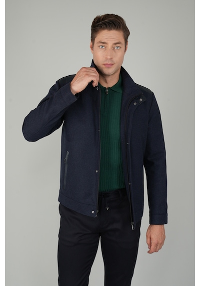 Bisse Erkek Lacivert Kaşe Flanel Mont Mn25k25203 D39 Lacivert