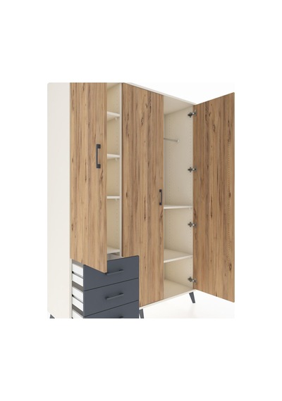 Hyperion Dolap 6 Raflı 3 Çekmeceli Tek Askılı 132x44x195 Aytaşı-çam/antrasit Atlas Çam/antrasıt Hyperion Dolap 6 Raflı 3 Çekmeceli Tek Askılı 132x44x195 Aytaşı-çam/antrasit Atlas Çam/antrasıt