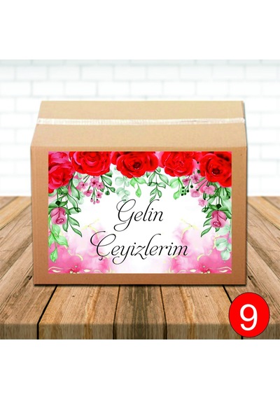 Çeyiz Kolisi Etiketi 12 Adet A4 Ebatlarında Etiket Sticker 12 Ad