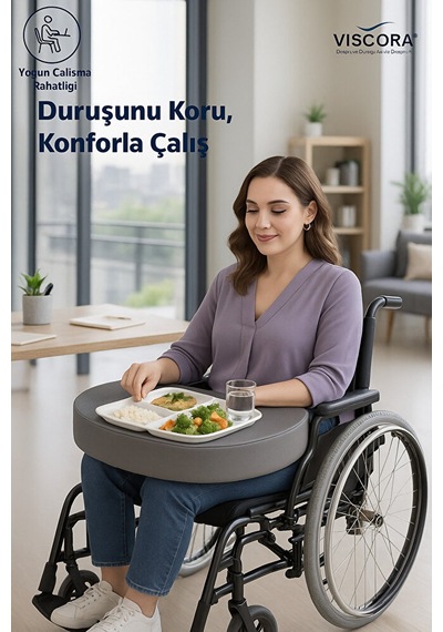 Vıscora Tekerlekli Sandalye Minderi Çok Amaçlı Çalışma, Okuma Ve Günlük Aktivite Minderi Gri