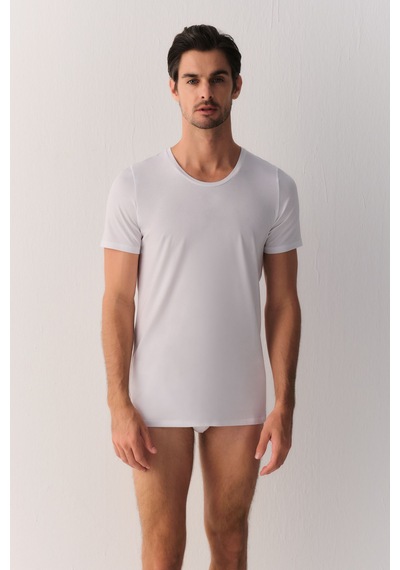Suwen Smart Cotton Modal T-shirt Sw0004607f101 Beyaz