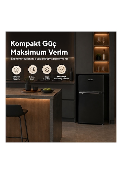 Kumtel HTMF-90EB 87 L Çift Kapılı Mini Buzdolabı