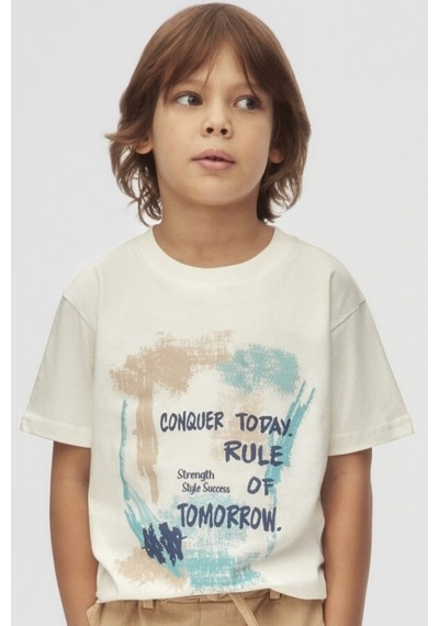 Xo Kids Erkek Çocuk Tişört 4-8 Yaş 48537 Ekru