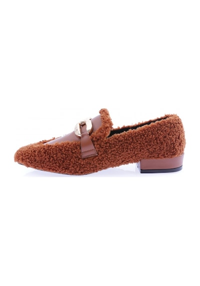 Dgn 5270-424 Metal Tokali Peluş Kadin Oxford Ayakkabi 5270-424-R13302 Taba