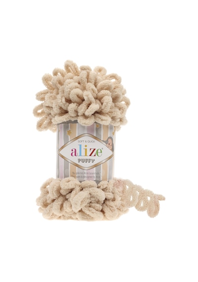 Alize Puffy El Örgü İpi (5 Li Paket) - 310-Bal Köpüğü