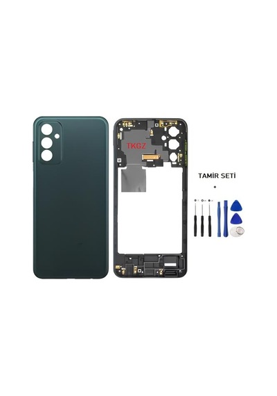 Samsung Galaxy Uyumlu M23 - Sm-m236 Full Kasa Arka Kapak Takım Siyah - Tamir Seti