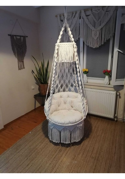 Elegant Concept Makrome Salıncak Minderi Ürün "salıncak Görsel Amaçlı Kullanılmaktadır" Krem Elegant Concept Makrome Salıncak Minderi Ürün "salıncak Görsel Amaçlı Kullanılmaktadır" Krem