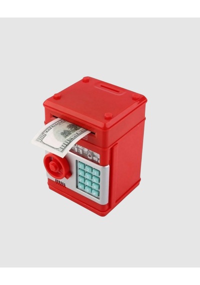 Atm - 989 - Görünümlü Kırmızı Elektronik - Nazblsmm - Şifreli Kumbara