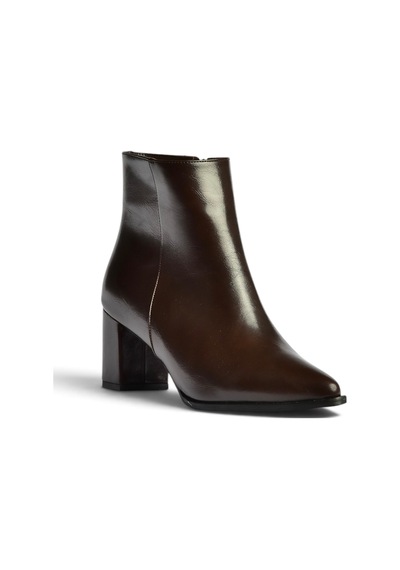 Fox Shoes Z480052960 Kahverengi Rustik Kalın Topuklu Klasik Kadın Bot