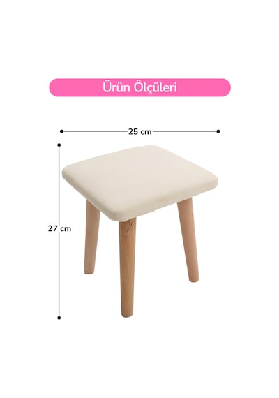 Ahşap Çocuklar İçin Makyaj Masası Ve Taburesi
