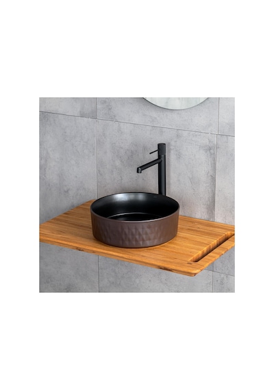 Tezgahüstü Lavabo Mat Kahve-siyah E-w5001ks Mat Gri