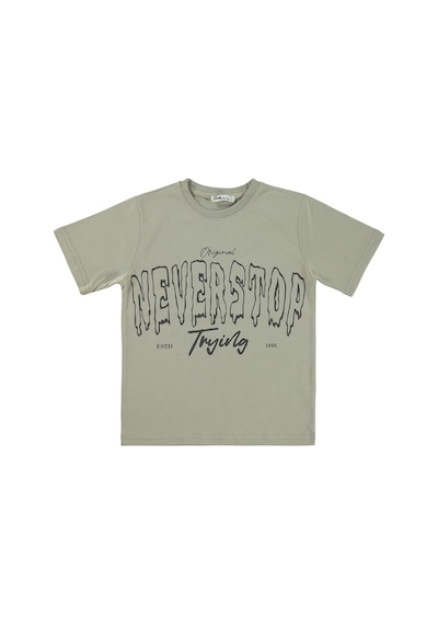 Civil Boys Never Stop Baskılı 10-13 Yaş Tişört - Gri Soft Gri