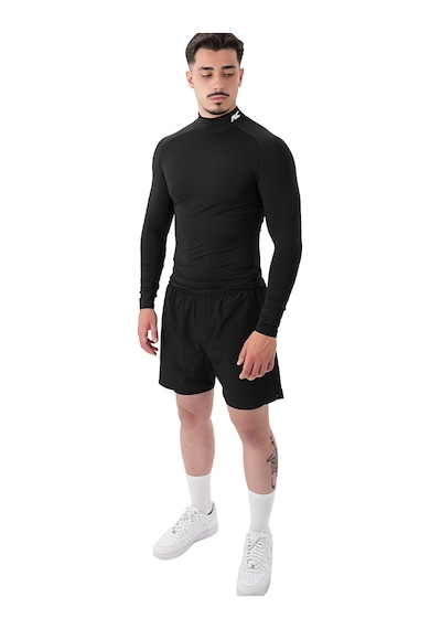 Musclecloth Tech Mock Uzun Kollu T-shirt Siyah Siyah