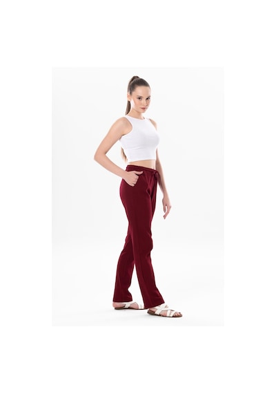 Eliş Şile Bezi Şile Bezi Çift Cepli Unisex Yazlık Pantolon Bordo Brd-bordo Bordo