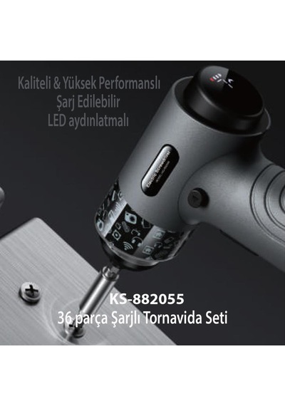 Kingsdun Sarjli Tornavida Seti 36 Parçali Manyetik Uç 5v 2500mah