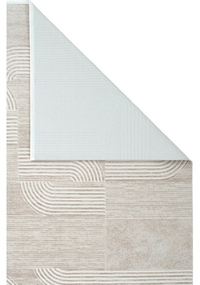 Sembol 2910 Bej Modern Geometrik Akrilik Koridor Halısı