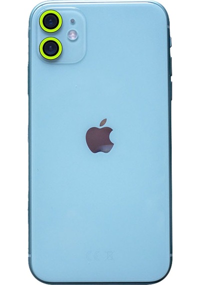 İphone 11 Neon Fosforlu Kamera Lens - Yeşil