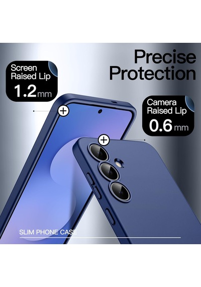 Samsung Galaxy S25 Fe İle Uyumlu Kılıf Soft Premium Yumuşak Silikon Telefon Kılıfı Kapak Lacivert