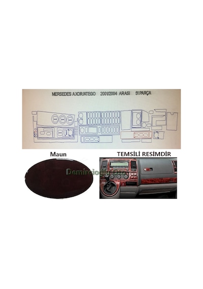Mercedes Atego 2001-2004 51 Parça Torpido Kaplama Renk Piano Black