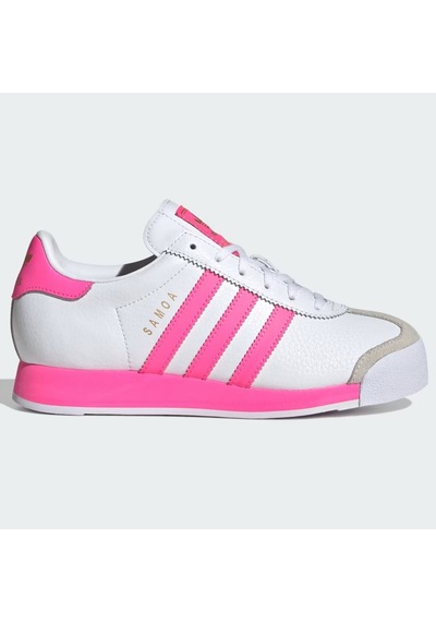 Adidas Samoa J Leather Unisex White Pink Sneaker Hakiki Deri Günlük Spor Ayakkabı Beyaz Pembe
