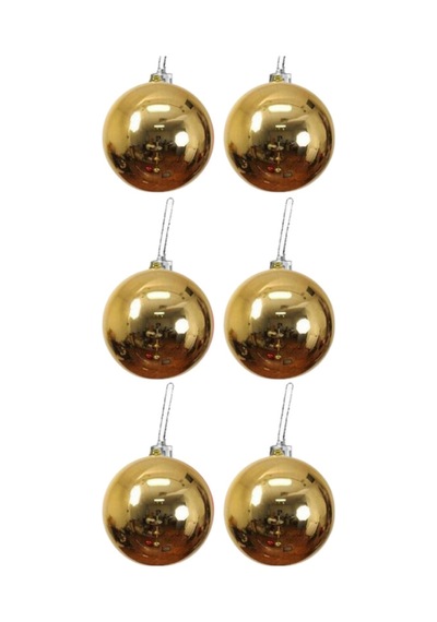 Yılbaşı Çam Ağacı Süsü Cici Top 8cm 6'lı Gold
