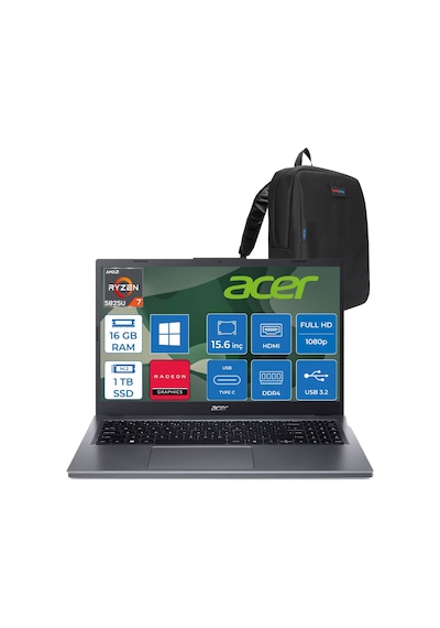 Acer Aspire Lite AL15-48P NX.DS1EY.001WH06 Ryzen 7 5825U 16 GB 1 TB SSD 15.6" W11H Dizüstü Bilgisayar