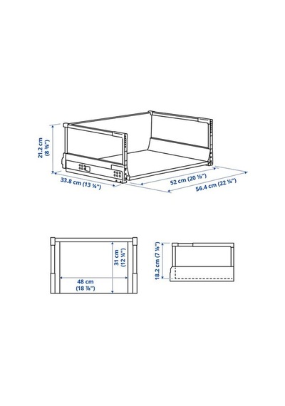 Ikea Maxımera Mutfak Çekmecesi, Beyaz, 60x37 Cm, Yüksek