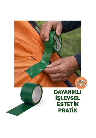 Tamir Bandı 48x10 Metre Çadır Branda Su Geçirmez Bez Bant Güçlü Yapışkan Onarım Bandı