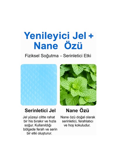 Soğuk Kompres Jel Pedi Anında Serinletme Etkili Nane Ve Bitki Özlü, Cilt Dostu Soğutma Band